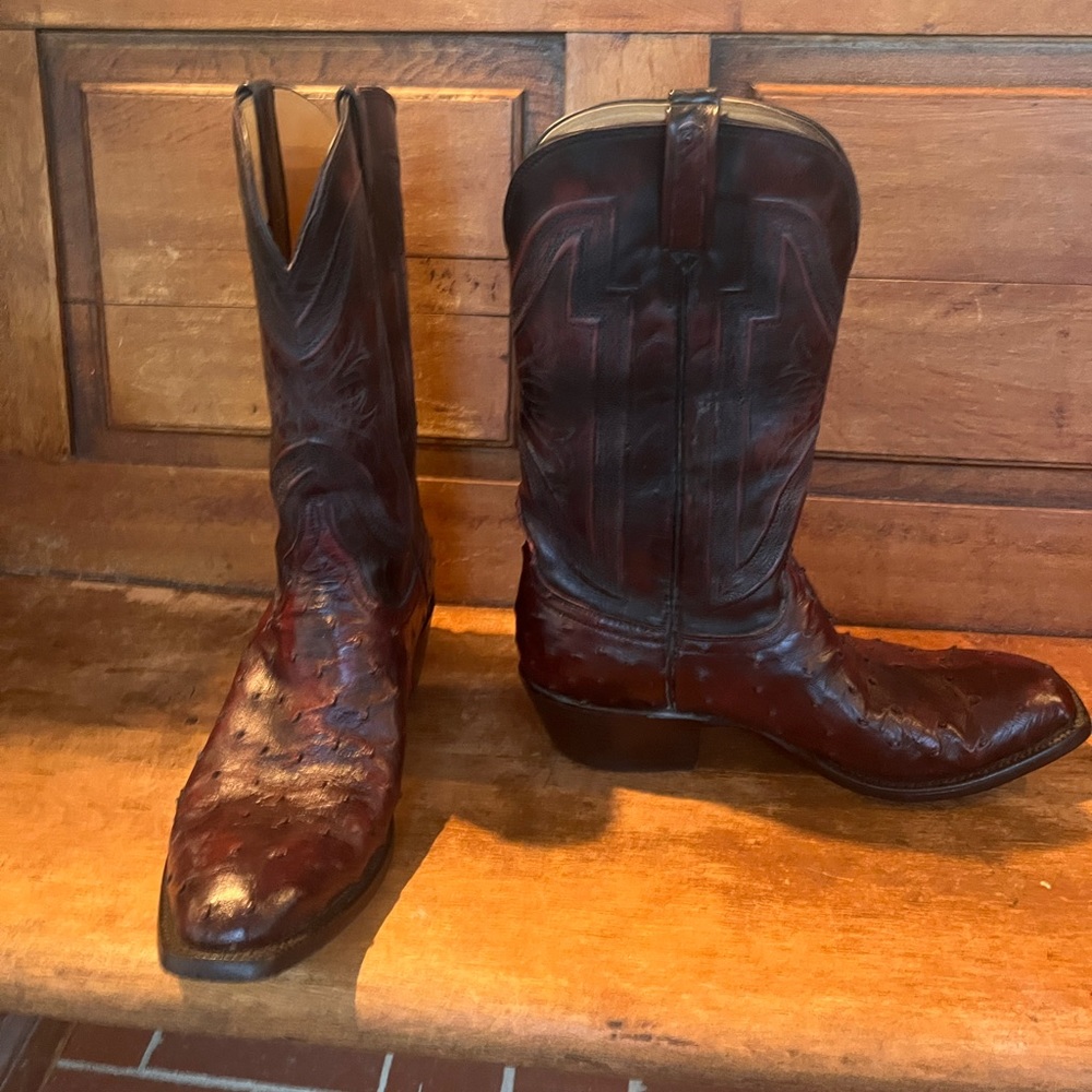 Men’s Lucchese Boots Hugh Black Cherry 9.5